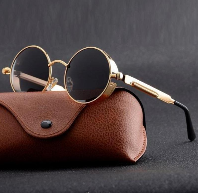 UV-Resistant Round Metal Sunglasses