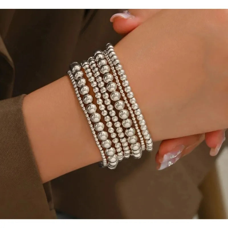 Set de 7 Pulseras de Diseño Avanzado y Lujo Ligero para Minorías