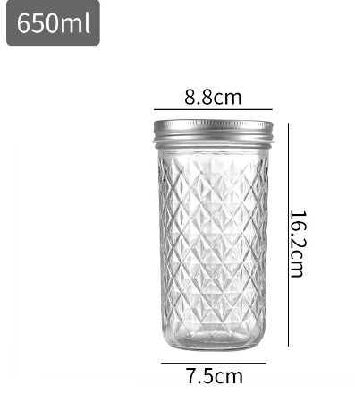 Botella de vidrio transparente sellada, frasco de vidrio, nueva botella de mermelada, jugo, mermelada, fruta seca, cocina