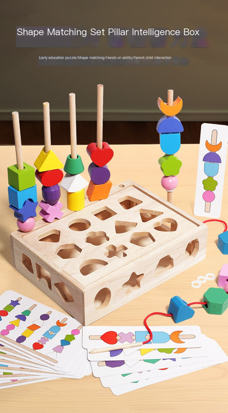 Bloques de construcción de madera para la primera infancia, percepción de formas y coordinación ojo-mano para niños de la iluminación.