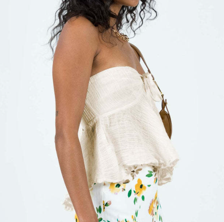 ZENAR: Top Strapless Ruched