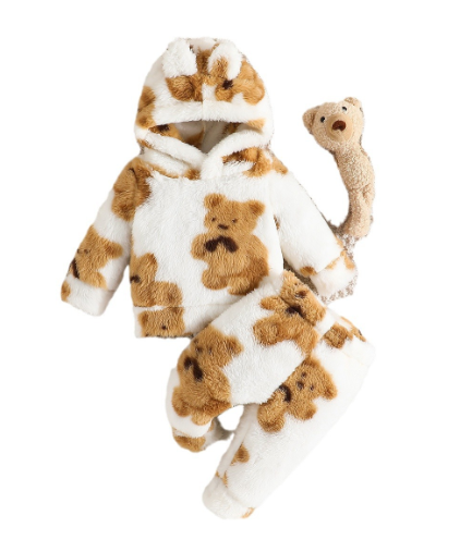 Conjunto de invierno de oso de dibujos animados