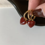 Arracadas de Aro con Diseño de Corazón (Metal Galvanizado)