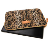 Cartera Organizadora de Lona con Estampado de Leopardo y Cierre de Cremallera