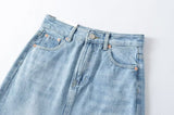 ZAVIERA: Falda Denim Midi con Abertura Frontal