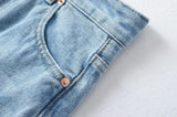 ZAVIERA: Falda Denim Midi con Abertura Frontal