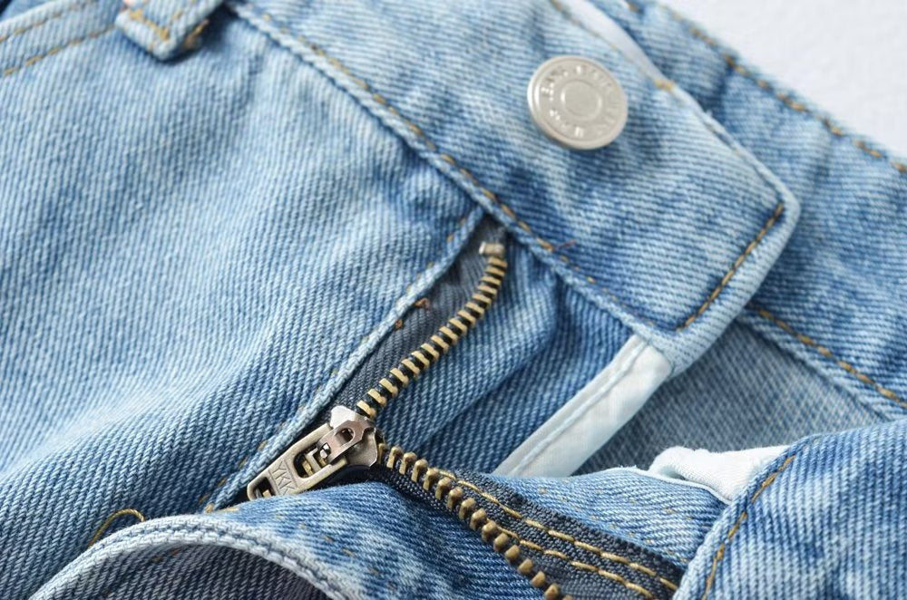 ZAVIERA: Falda Denim Midi con Abertura Frontal