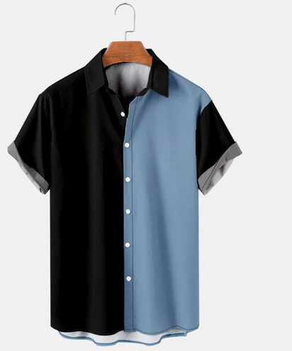 ELIXA: Camisa Casual Versátil de Bloques de Color para Hombre