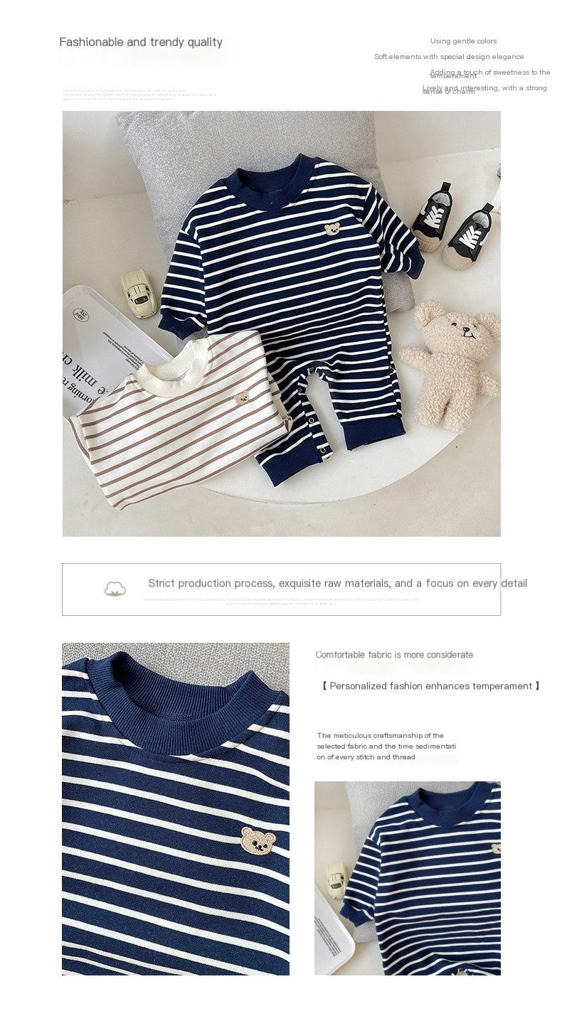 Mono de peluche a rayas