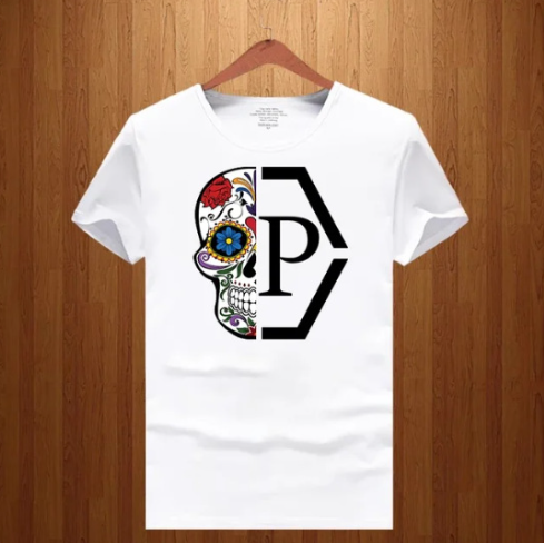 Camiseta holgada de manga corta con cuello redondo y estampado de flores