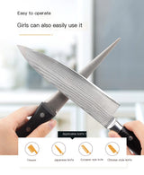 Afilador de cuchillos de diamante, acero de afilar, superficie curva para cuchillos, tijeras, piedra de afilar, herramienta de cocina