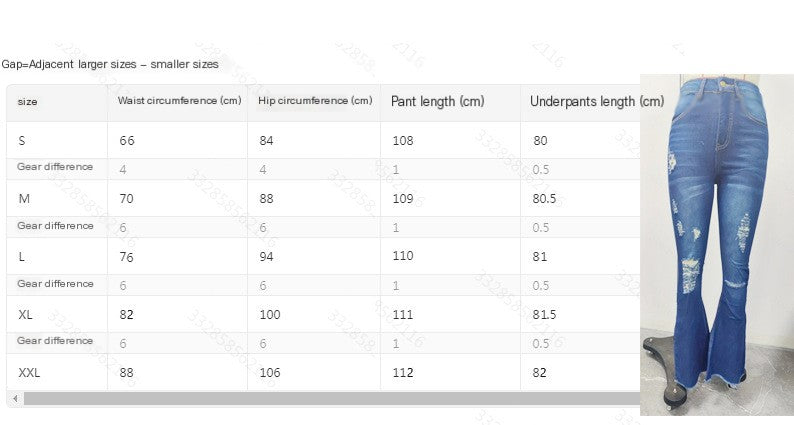 Vaqueros acampanados desgastados de tiro alto