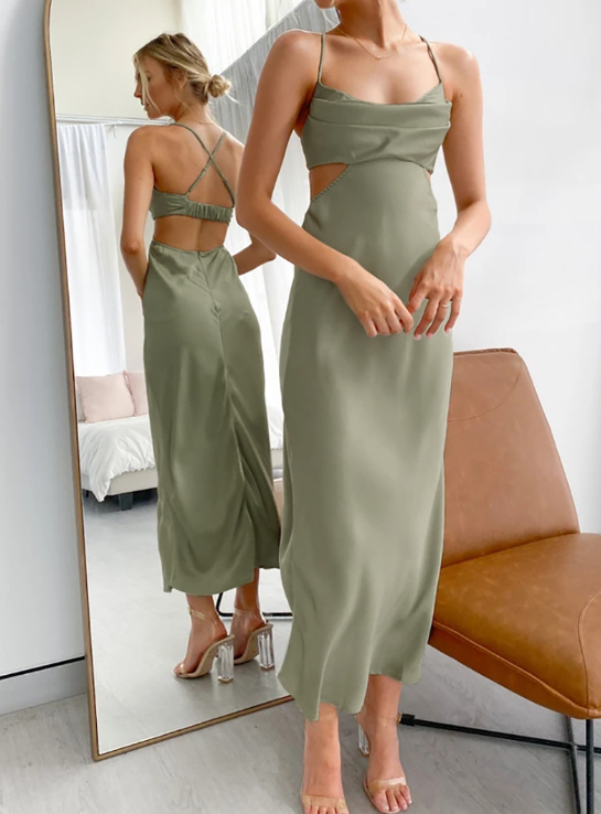Kyra: Vestido largo con abertura en la cintura