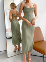 Kyra: Vestido largo con abertura en la cintura