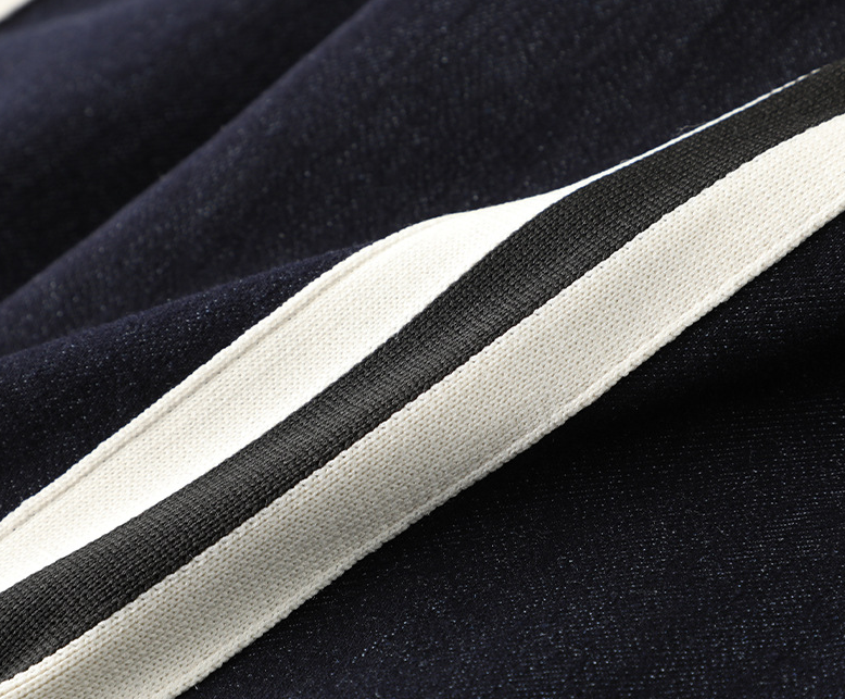 Pantalones vaqueros casuales de rayas laterales finos para hombre