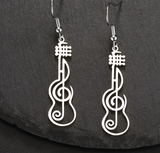 Aretes de Nota Musical (Acero Inoxidable) No se Destiñe - Estilo Fresco y Dulce