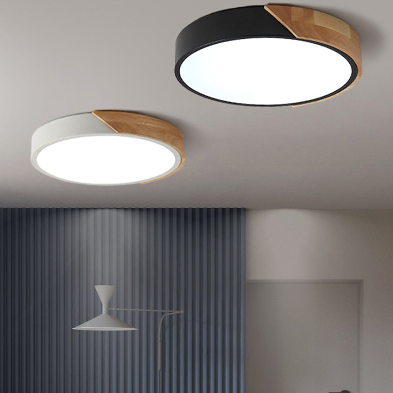 Lámpara de Techo LED Nórdica Moderna con Diseño de Madera