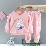 Traje de dos piezas de dibujos animados de niña de otoño