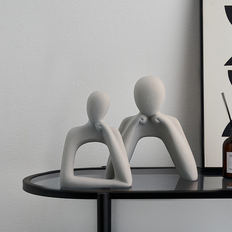 Figura Decorativa de Pareja Abstracta Minimalista Moderna
