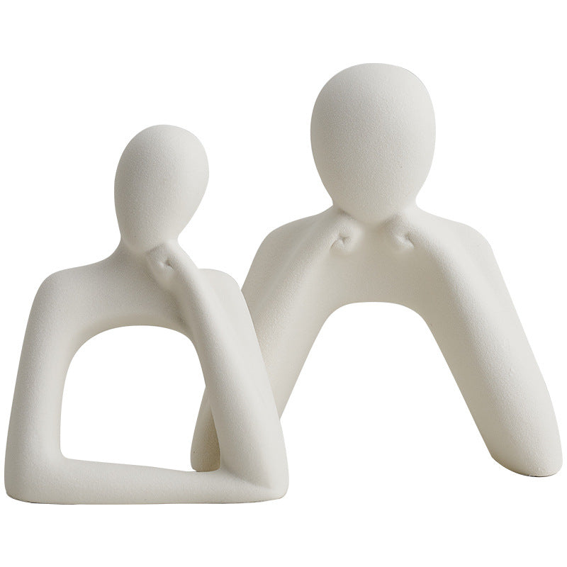 Figura Decorativa de Pareja Abstracta Minimalista Moderna