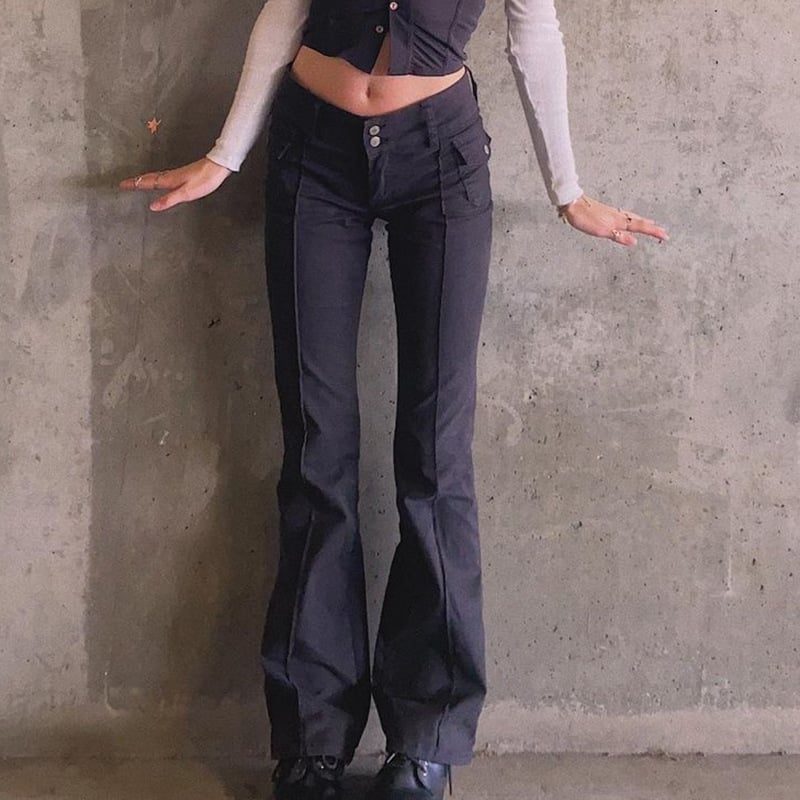 Pantalones cortos de cintura baja con bolsillos laterales, estilo retro, ajustados e informales para mujer