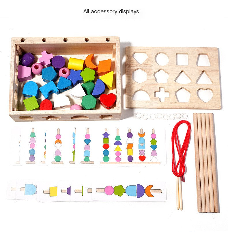 Bloques de construcción de madera para la primera infancia, percepción de formas y coordinación ojo-mano para niños de la iluminación.