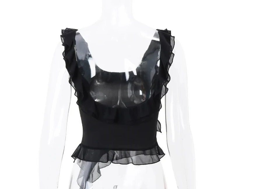 Chaleco informal irregular sin mangas que combina con todo