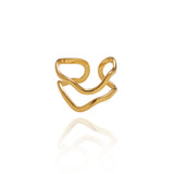 Eco Eterno: Anillo de Acero de Titanio con Baño de Oro 18K