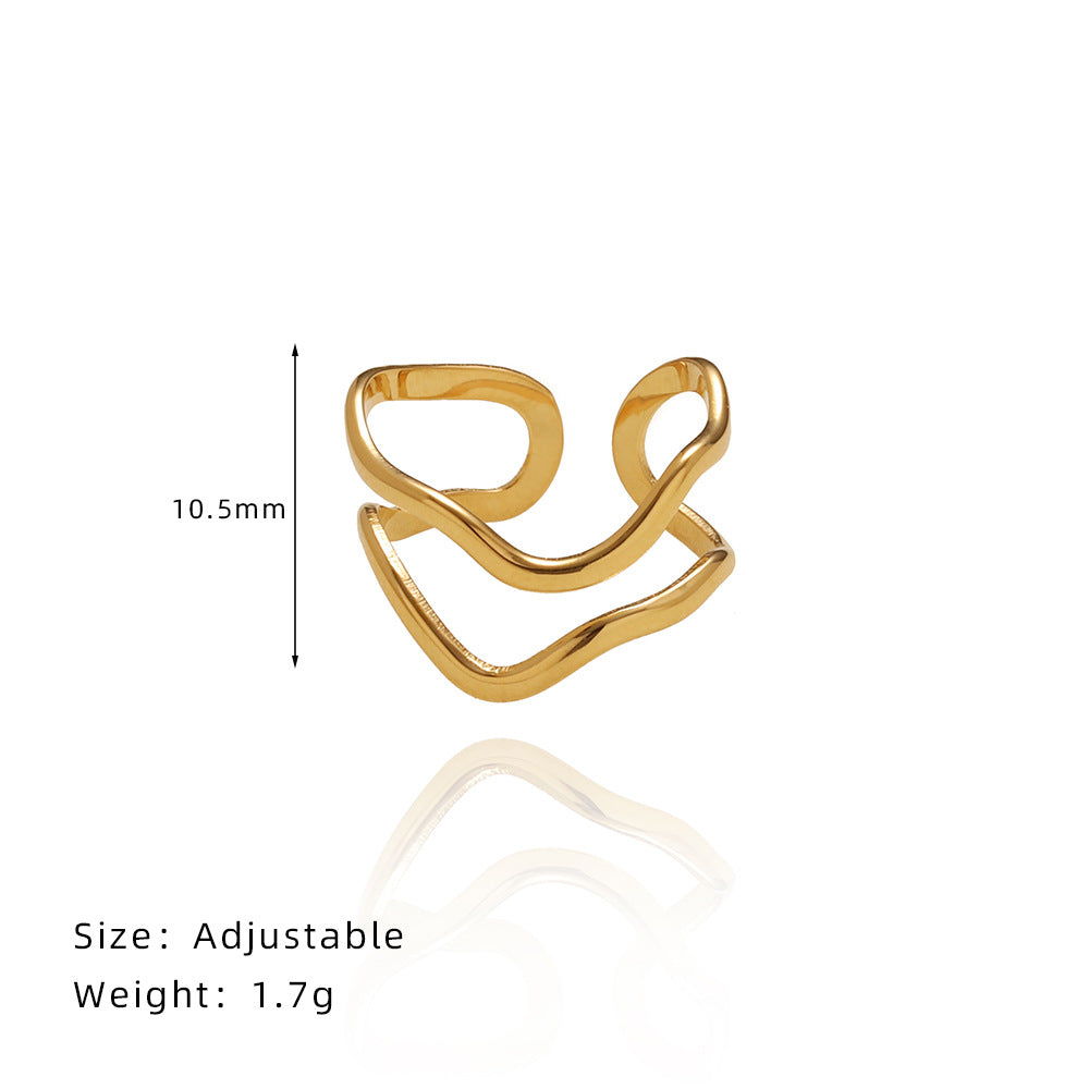 Eco Eterno: Anillo de Acero de Titanio con Baño de Oro 18K