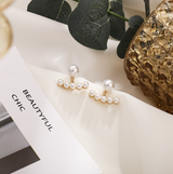 Aretes de Perlas "Paris" (Estilo Geométrico) de Aleación Elegante