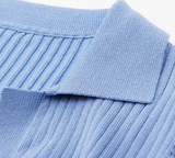VALESK: Suéter Slim Rib de Cuello Polo