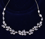Collar Deslizante de Novia Floral con Cristales (Estilo Coreano, Galvanoplastia)