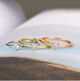 Promesa Pura: Anillo con Baño de Oro & Zirconia Corazón