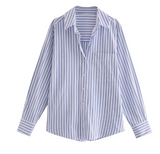 ZELIA: Camisa Popelina Rayas Manga Larga