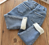 Pantalones para niñas, de felpa integrados de estilo occidental