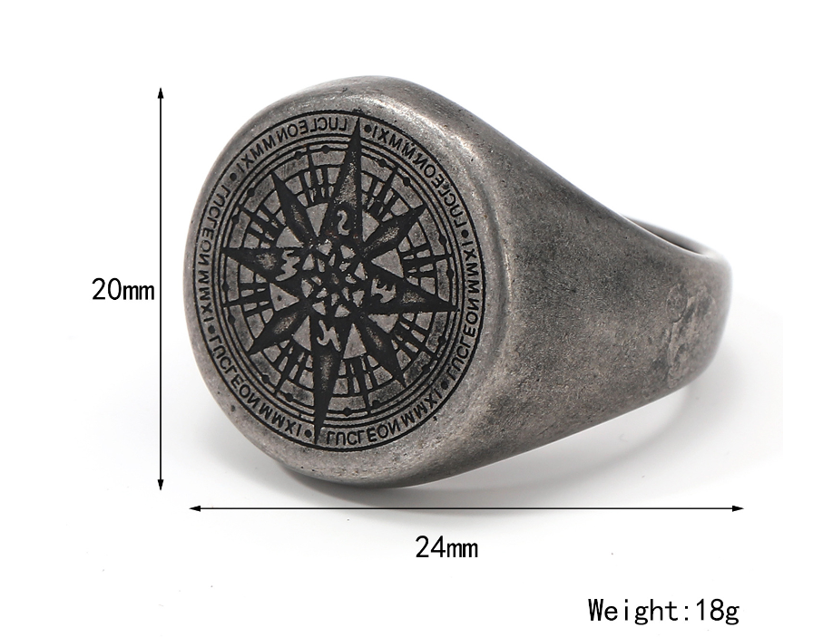 Anillos de acero para hombre estilo punk vintage