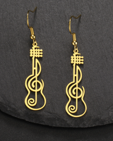 Aretes de Nota Musical (Acero Inoxidable) No se Destiñe - Estilo Fresco y Dulce