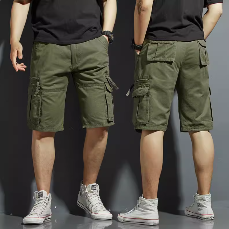 Pantalones cortos cargo utilitarios urbanos/pantalones cortos de trabajo de verano para hombre
