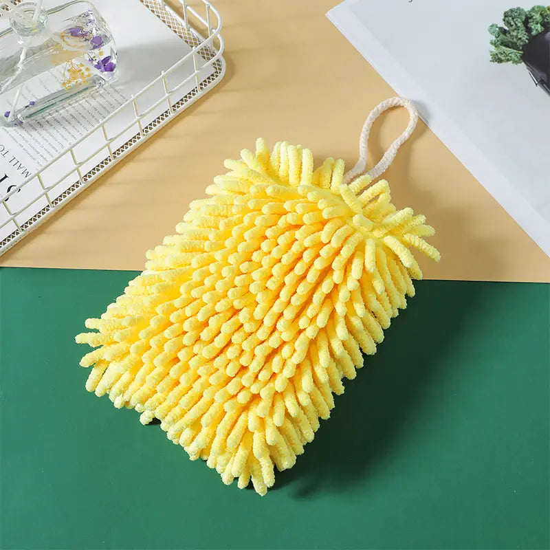 Toalla de limpieza absorbente de microfibra para cocina con colgador, secado rápido