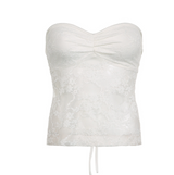 Top de tubo de encaje transparente