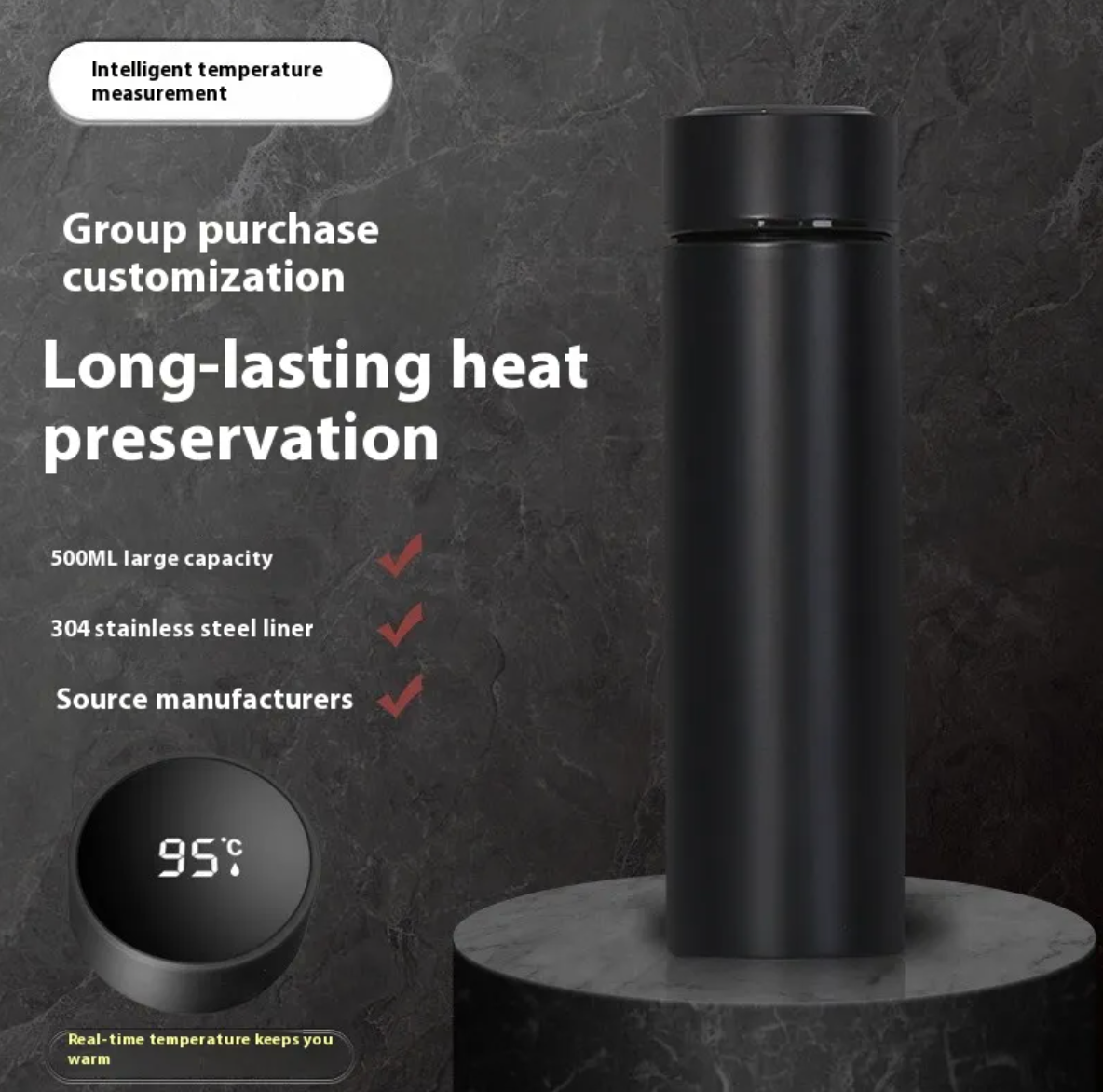 Termo Inteligente con Pantalla LED de Temperatura