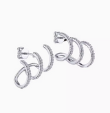 Aretes Tridente de Zirconia con Perlas Naturales de Agua Dulce (Plata Esterlina 925)
