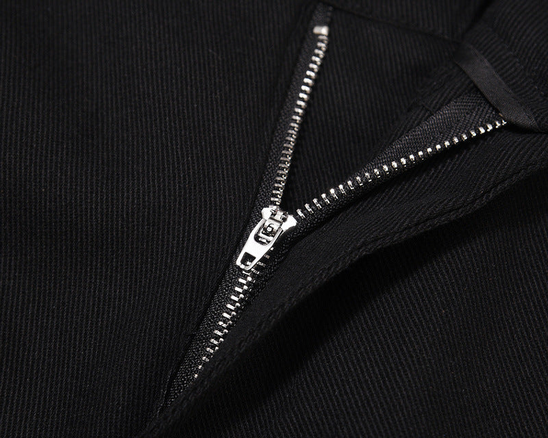 Vaqueros rectos retro con botones y cremallera para hombre