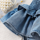 Vestido para para recién nacida con tirantes y vestido vaquero para niña