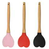 Cuchara Espátula de Silicona con Forma de Corazón Rosa