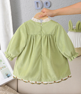 Vestido peluche manga larga niños verde