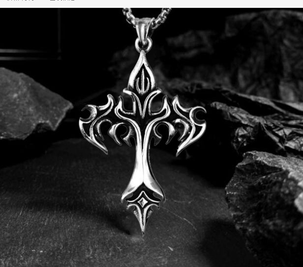 Collar Cruz Vikinga de Aleación de Zinc Antialérgica