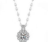 Collar Colgante de Girasol con Moissanita (Plata Esterlina S925) Protección Anti-Oxidación