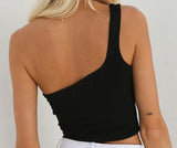 VEELA: Crop top de un solo hombro