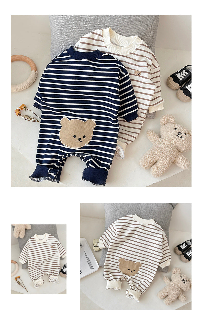 Mono de peluche a rayas